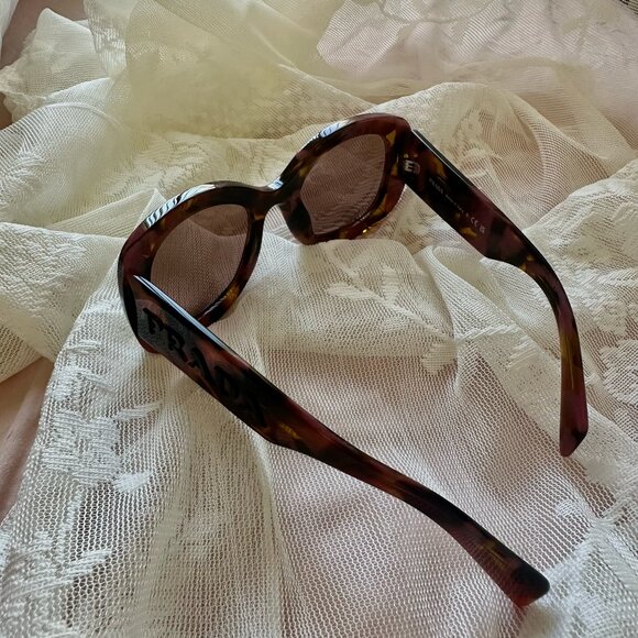 Prada PRA13S Oval Sunglasses | 18N10D-Tortoise Cognac Begonia main image 5